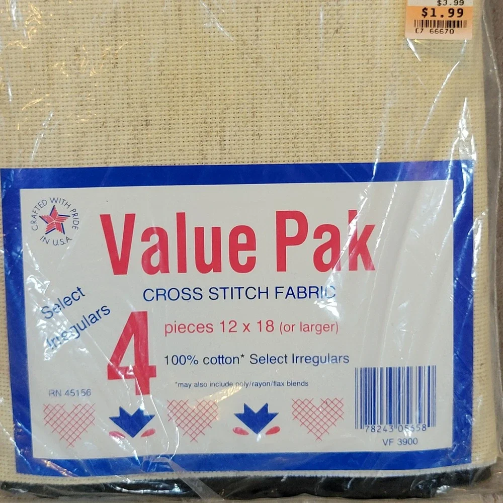 Zweigart Ben Franklin Cross Stitch Fabric‎ Bundle 10pc Multicolor 14 Count Aida